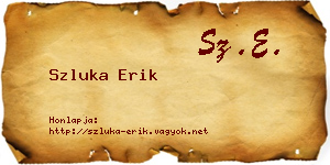 Szluka Erik névjegykártya